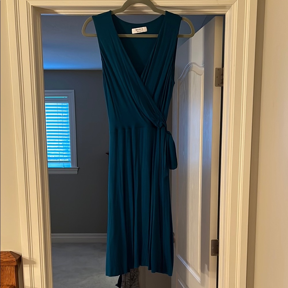 Anthropologie Blue Sleeveless Wrap Dress